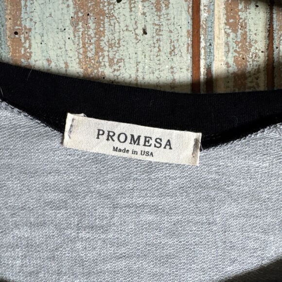 Promesa Brand Women's Lightweight Sweatshirt "Livin The Dream" Gray Color Med - Picture 3 of 5